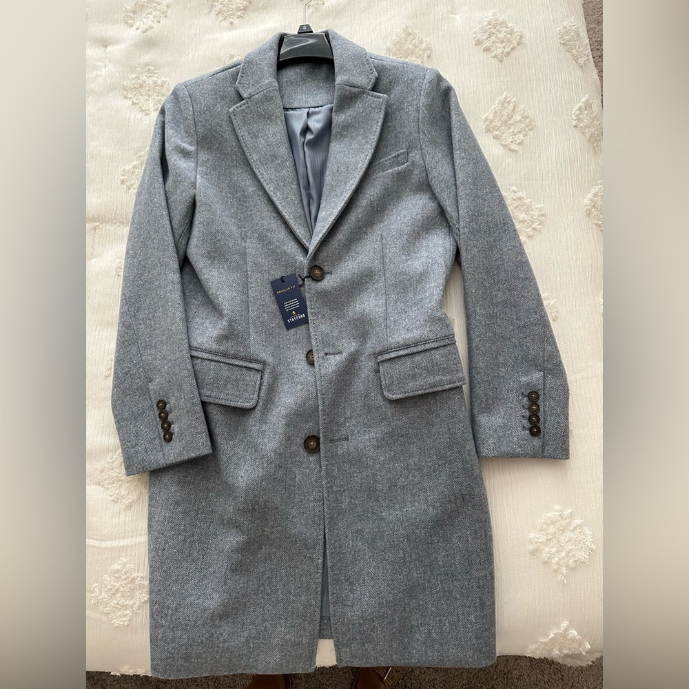 Stafford light gray Wool Blend Coat for Men’s